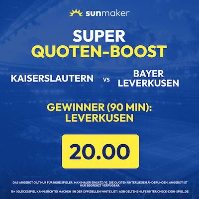 Sunmaker Super Boost auf Leverkusen im Pokalfinale