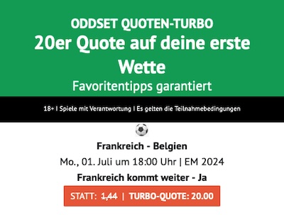 Oddset Quotenturbo Frankreich vs Belgien