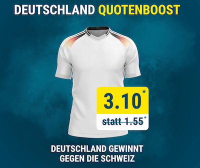 Quotenboost auf Deutschland vs. Dänemark bei sportwetten.de