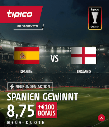 Spanien gewinnt Boost bei Tipico gegen England