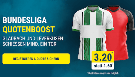 Quotenboost zu Gladbach gegen Leverkusen bei sportwetten.de