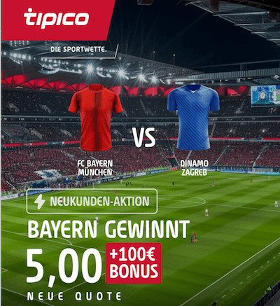 Bayern gewinnt boost bei tipico gegen Dinamo Zagreb