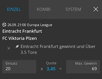 Frankfurt Boost bei Neobet in der Europa League gegen Pilsen