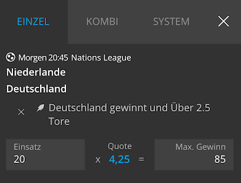 Deutschland gewinnt gegen Niederlande Boost bei Neobet