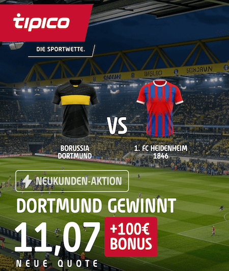 Der Tipico boost zu Dortmund gegen Heidenheim am 13.9.2024