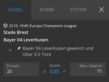 Brest gegen Leverkusen mit Neobet Boost spielen