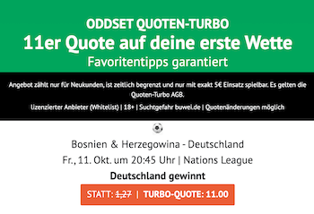 Deutschland gewinnt Boost gegen Bosnien bei ODDSET