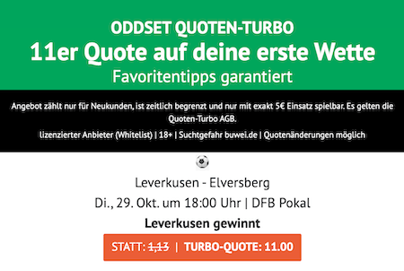 Leverkusen gewinnt Boost bei ODDSET gegen Elversberg