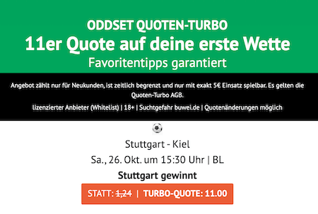 Stuttgart Boost gegen Kiel am 8. Spieltag bei ODDSET