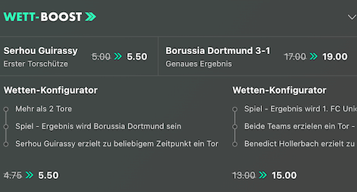 Guirassy trifft Boost bei BVB gegen Unio bei bet365