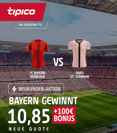 Bayern Boost bei Tipico gegen PSG am 26.11.2024