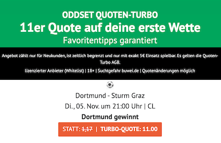 Dortmund Boost bei ODDSET gegen Sturm Graz