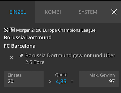 Dortmund Boost gegen Barcelona bei Neobet in der Champions League