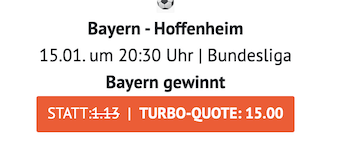 Bayern gegen Hoffenheim erhöhte Quote bei ODDSET