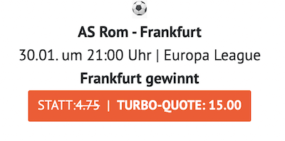 Boost bei ODDSET zu Rom gegen Frankfurt